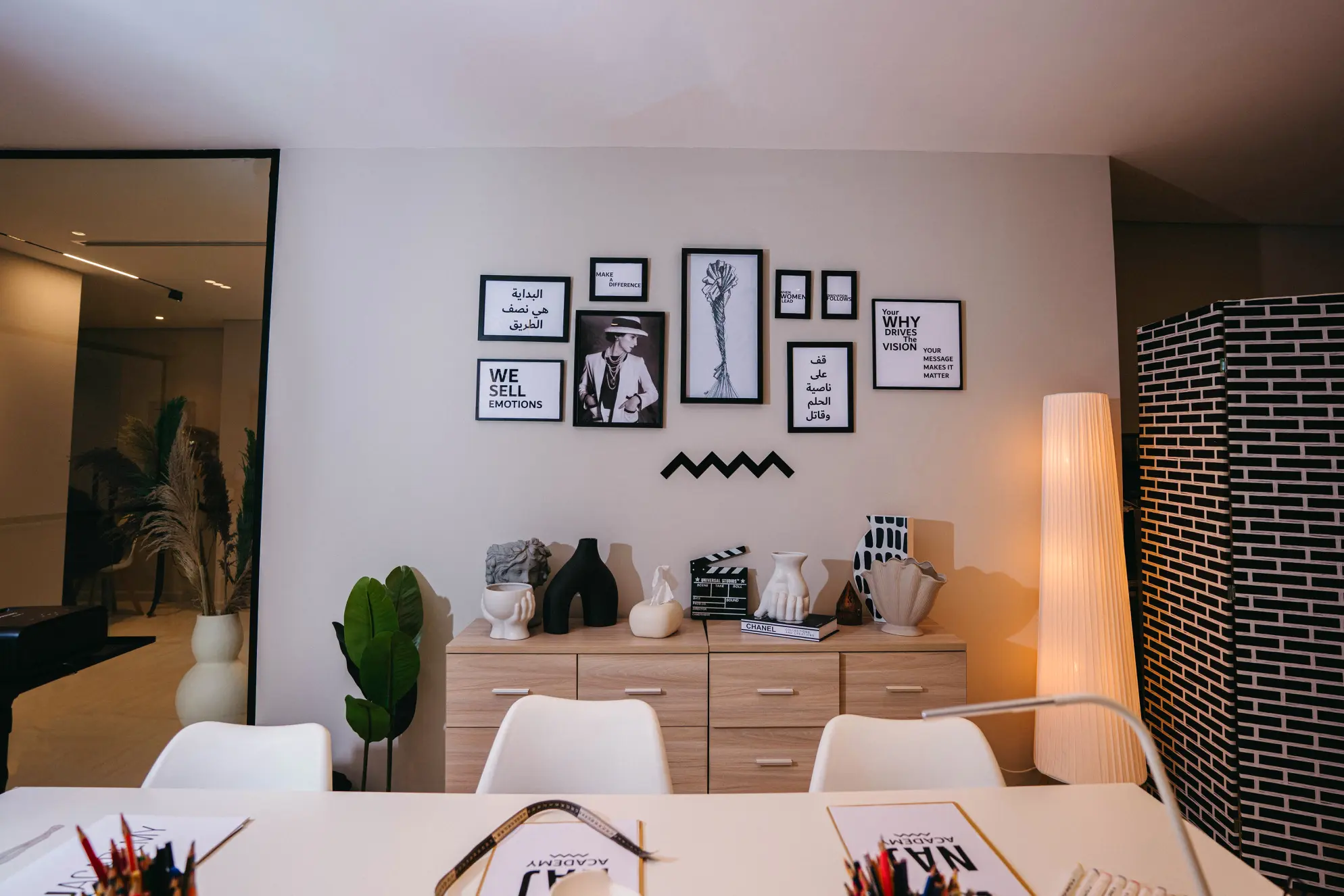 Interior of Naj Academy fashion design classroom used for professional training